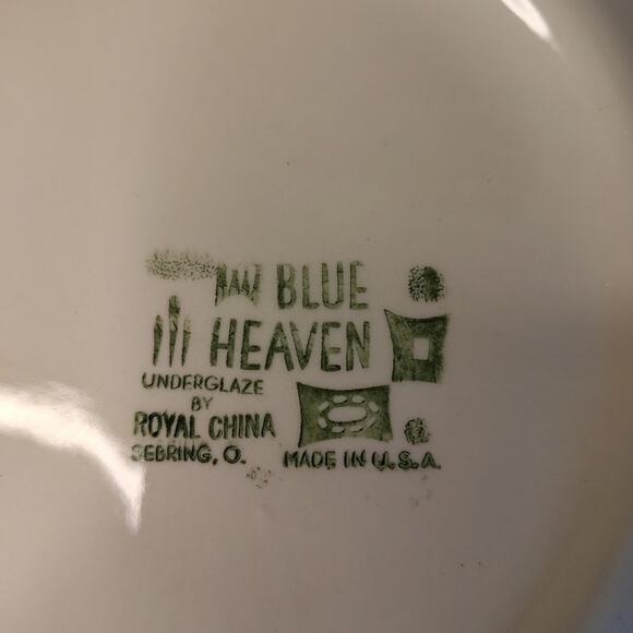 Royal China Blue Heaven Pattern Round 11 5/8"‎ Handled Cake Plate Platter - Picture 6 of 6
